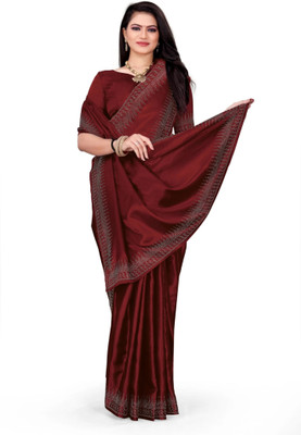 pari creation Self Design Bollywood Georgette Saree(Maroon)