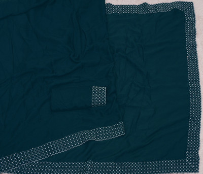 Zeekha Self Design Bollywood Georgette Saree(Dark Green)