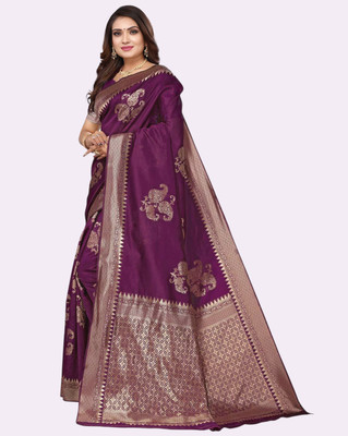 SWAMI STUDIO Self Design Banarasi Art Silk Saree(Magenta)