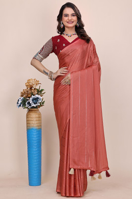 K 5 FASHION Embellished, Embroidered Bollywood Georgette Saree(Orange)