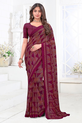 Emv Everymoment Vouge Printed Daily Wear Chiffon Saree(Purple)