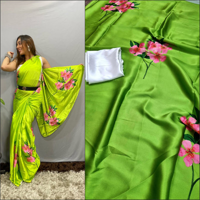 Arpita Fashion Digital Print Bollywood Crepe Saree(Multicolor)