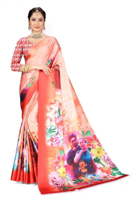 Adiyogi Enterprise Digital Print Bollywood Crepe Saree(Multicolor)