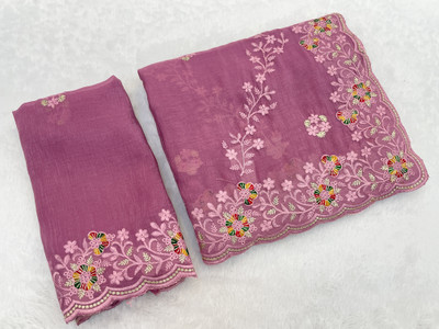 Ttex Printed Bollywood Tissue Saree(Pink)