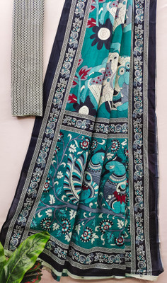 Pandadi Saree Printed Daily Wear Cotton Blend Saree(Multicolor)