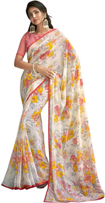 Pbs Prints Printed Bollywood Georgette Saree(Multicolor)