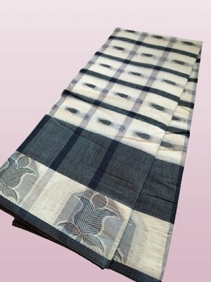 Fulia taant saree Self Design Tant Pure Cotton Saree(White)
