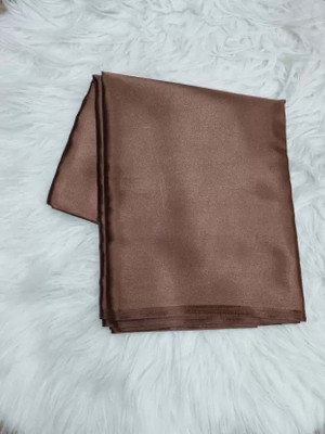 Aruna Sarees Solid/Plain Bollywood Pure Silk, Satin Saree(Brown)