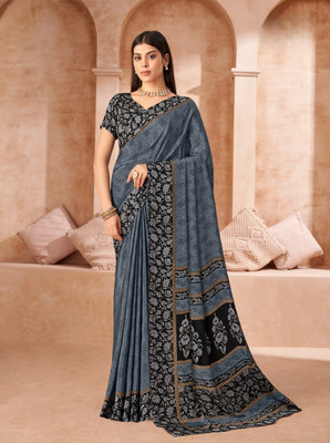 Tasrika Printed Bollywood Crepe Saree(Grey)