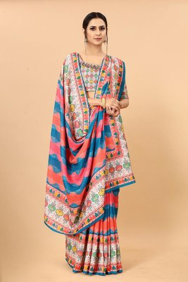 Riddhi textile Hub Digital Print Bollywood Georgette Saree(Multicolor)