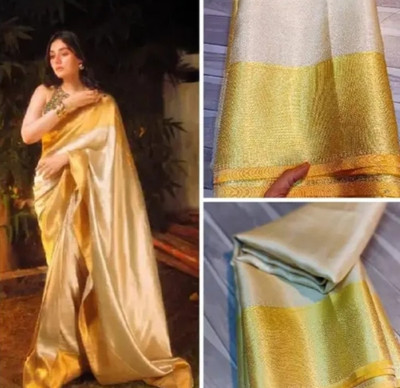 Haniya creation Woven Banarasi Tissue Saree(Multicolor)