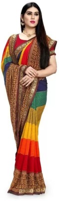 NANCY HUB Printed Bollywood Georgette Saree(Multicolor)