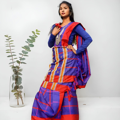 Prithvi Embellished Handloom Handloom Tussar Silk Saree(Blue)