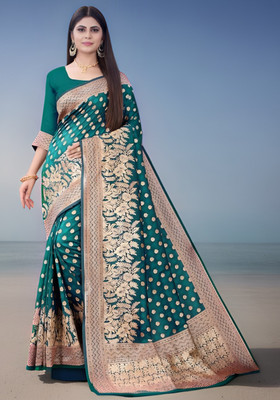 SareeChic Woven Kanjivaram Pure Silk Saree(Light Green)