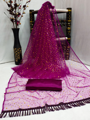 color bucket Polka Print Bollywood Net Saree(Purple)