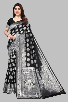 Julee Embellished Banarasi Jacquard Saree(Black)