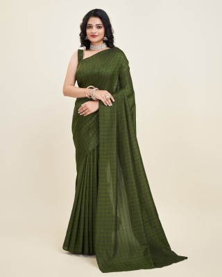Sitanjali Checkered Bollywood Georgette Saree(Green)