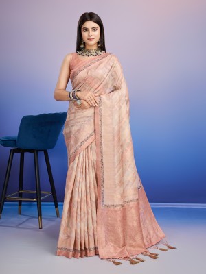 RekhaManiyar Printed Bollywood Cotton Blend Saree(Pink)