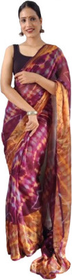 JATADHAR FAB Color Block Ready to Wear Pure Silk Saree(Purple)