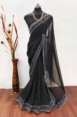 Gajal Embellished Bollywood Georgette Saree(Black)