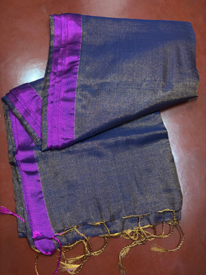 aryaraj Solid/Plain Handloom Tissue Saree(Purple)