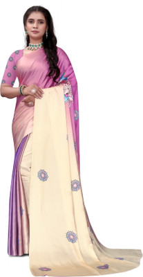 Pemal Designer Digital Print Bollywood Crepe Saree(Multicolor)