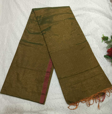 PalEcommerce Self Design, Woven Handloom Cotton Blend Saree(Dark Green)