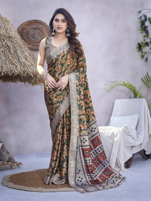 YASHIKA Printed Bollywood Tussar Silk Saree(Multicolor)