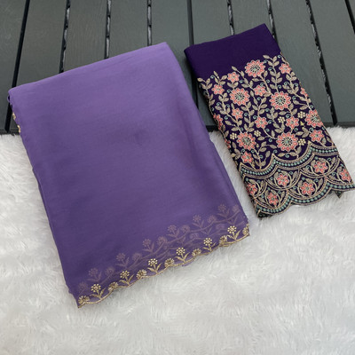 saanvi Embroidered Bollywood Georgette Saree(Purple)