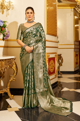 Divastri Solid/Plain Handloom Nylon Saree(Light Green)