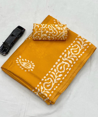 KESHAV FASHION Printed Daily Wear Chanderi Saree(Gold)