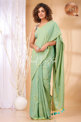 cloud vastra Solid/Plain Bollywood Pure Cotton Saree(Multicolor)