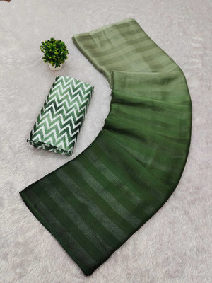 DHINITA Embellished Bollywood Art Silk Saree(Green)