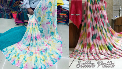 Sitanjali Printed Bollywood Georgette Saree(Pack of 2, Multicolor)