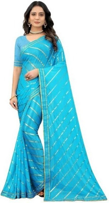 Sakifashion Embroidered Daily Wear Net Saree(Light Blue)