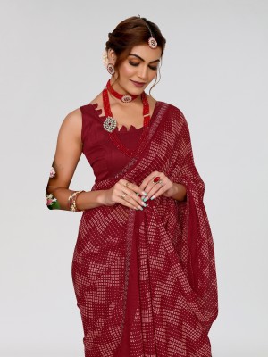 ANIRAV Embellished Bollywood Georgette Saree(Maroon)