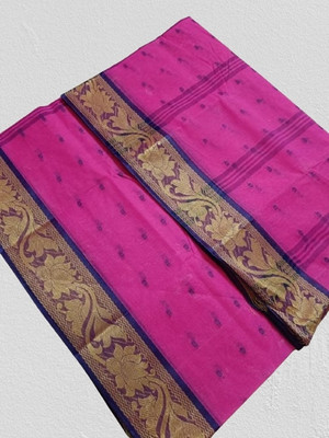 Bikash Dutta Fashion Self Design Tant Pure Cotton Saree(Pink)
