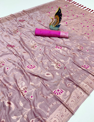 Divastri Woven Banarasi Cotton Silk Saree(Purple)