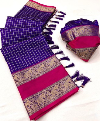 Bansari Textiles Self Design Banarasi Art Silk Saree(Purple)