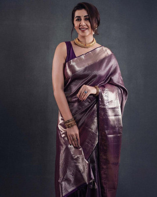 CRAFTIZETEX Embellished Bollywood Jacquard Saree(Blue)