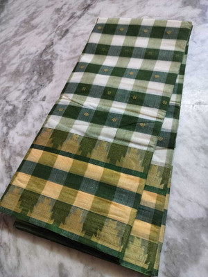 HARE KRISHNA ENTERPRISE Solid/Plain Handloom Pure Cotton Saree(White)
