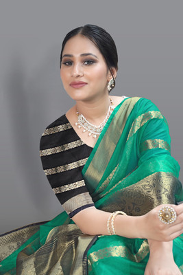 Aarunika SST Solid/Plain Bollywood Organza Saree(Light Green)