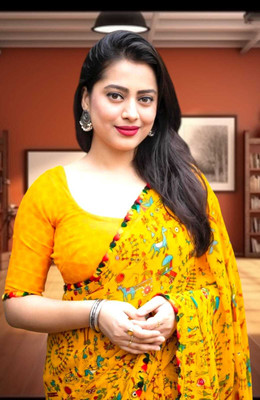 SIFAH FASHION Self Design Bollywood Georgette Saree(Yellow)
