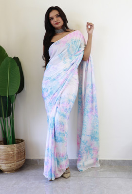 Divastri Printed Bollywood Silk Blend Saree(Multicolor)
