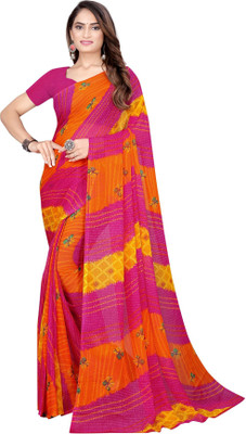 Samai Printed Daily Wear Georgette Saree(Pink)