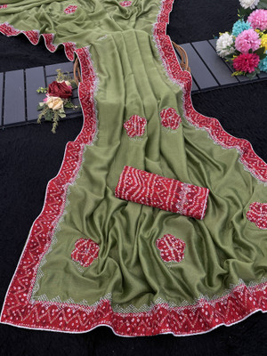 ZOYAL ENTERPRISE Printed Bollywood Silk Blend Saree(Light Green)