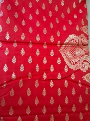 Ambar Lifestyle Woven, Paisley Banarasi Silk Blend Saree(Red)