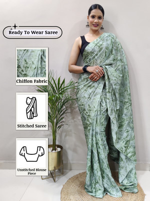 Sareemall Printed Bollywood Chiffon Saree(Green)