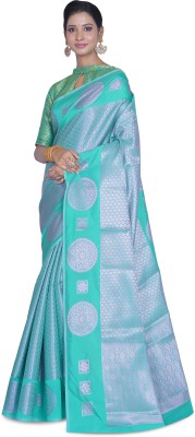 RASM Woven Handloom Silk Blend Saree(Blue)