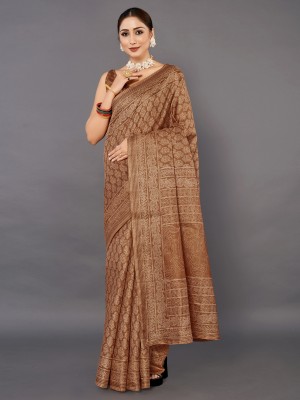 Sareemall Printed Daily Wear Art Silk Saree(Brown)